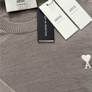 Ami Paris women Beige Knit Wool sweater